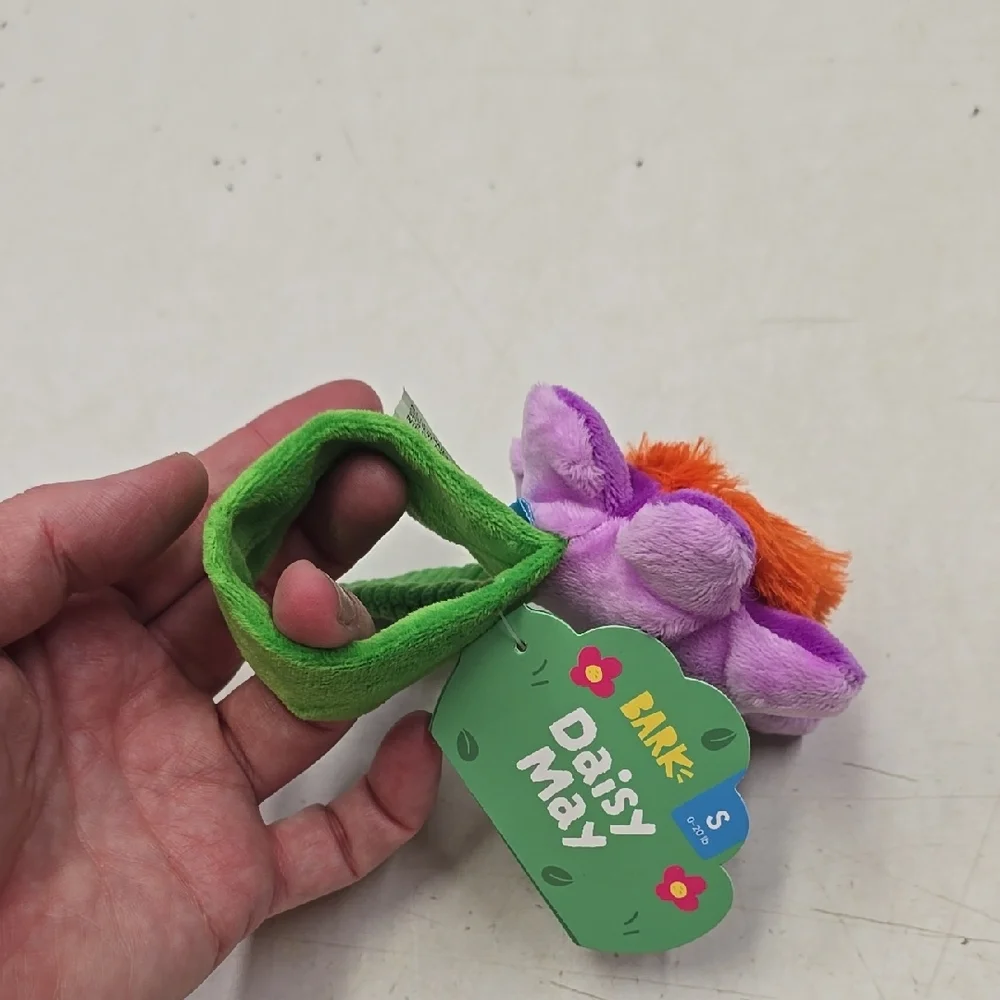 Bark Plush Dog Toy Purple and Orange Flower Daisy May NWT Size Small 0-20 Pounds